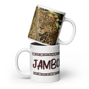 Battle Scarred Leopard – 20 oz Ceramic Mug by Paul Renner